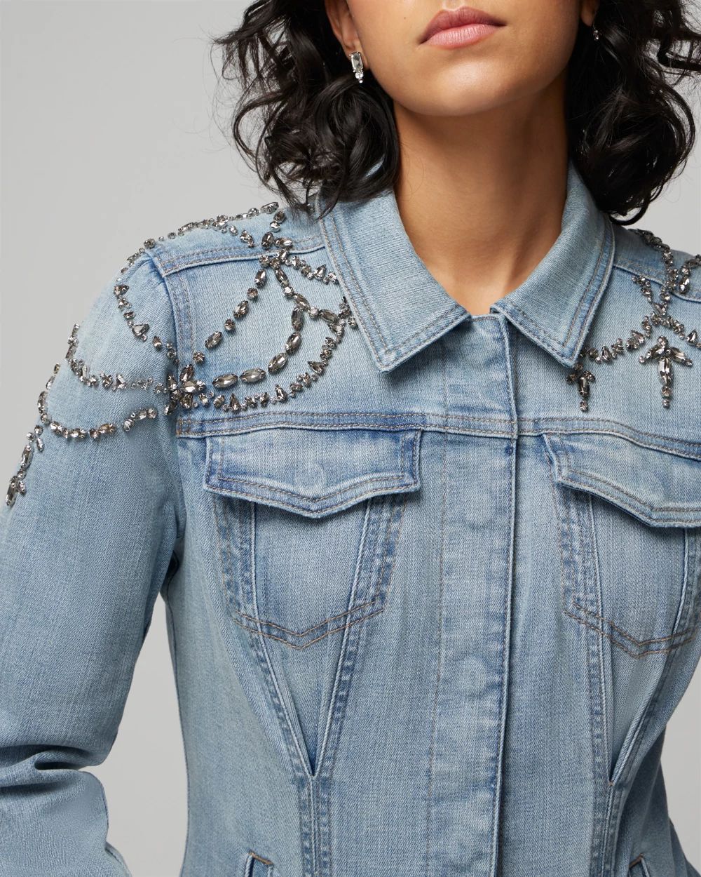 White house black market jean jacket cheap